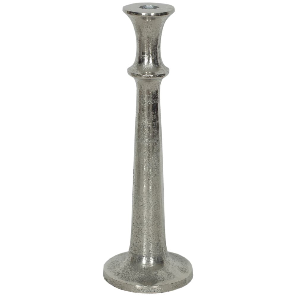 Candle Holder Aluminum Taper 14"H Silver