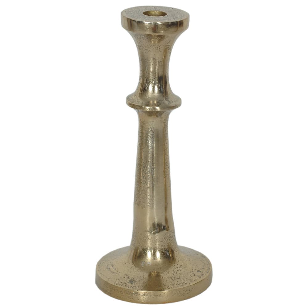 Candle Holder Aluminum Taper 10"H Gold