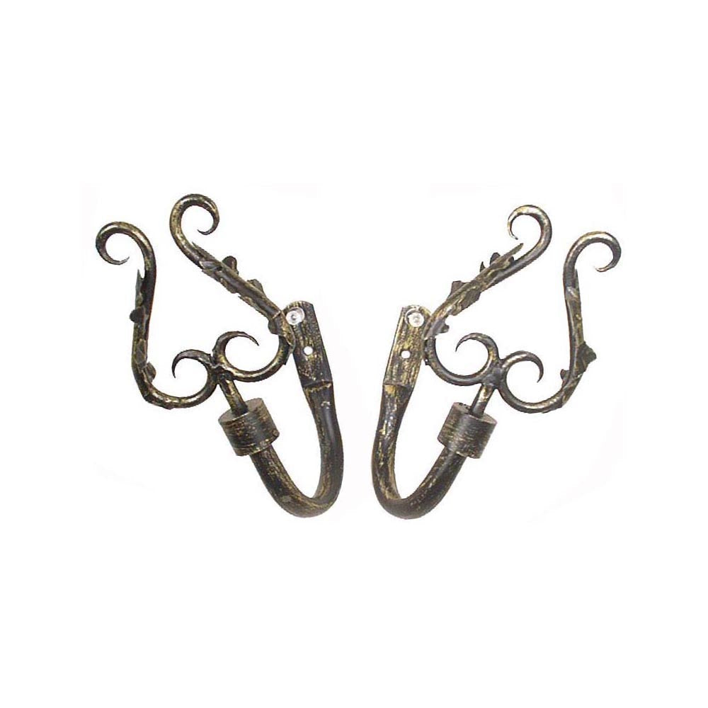 Holdback U-Shaped Set of 2 Black/Gold