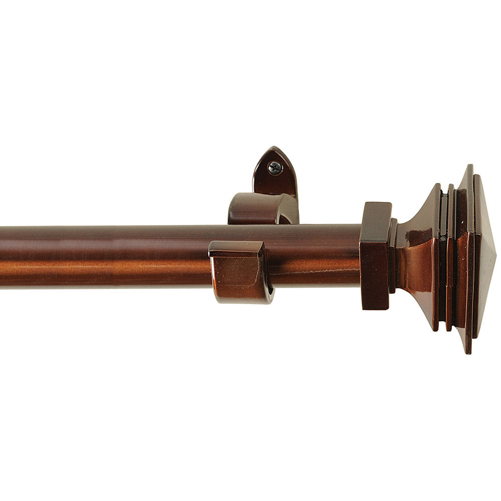 Drapery Hardware 52"x144" 1.25" pipe Stacked Square Caramel