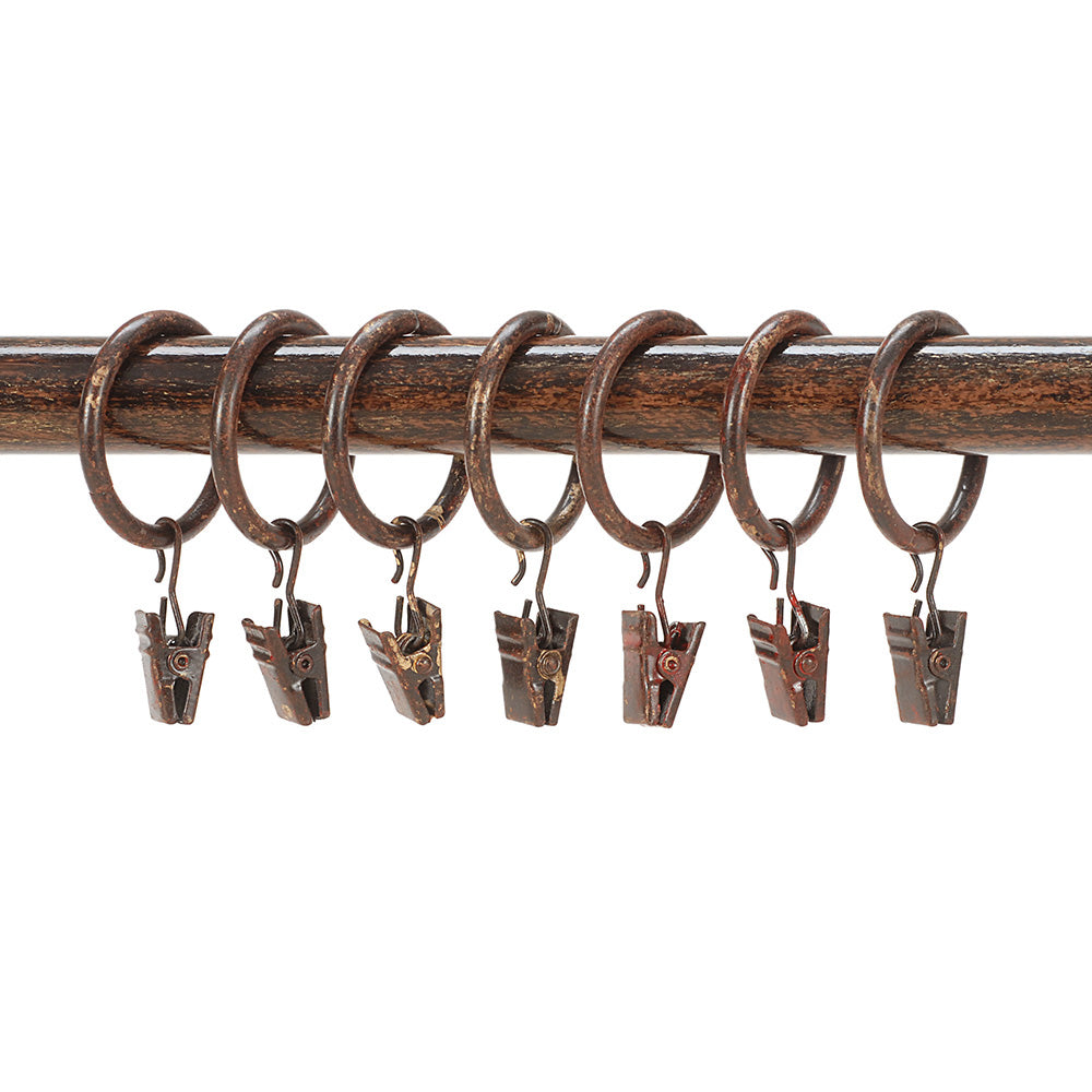 Rings with Clips S/7 Roman Copper for 3/4" Rod