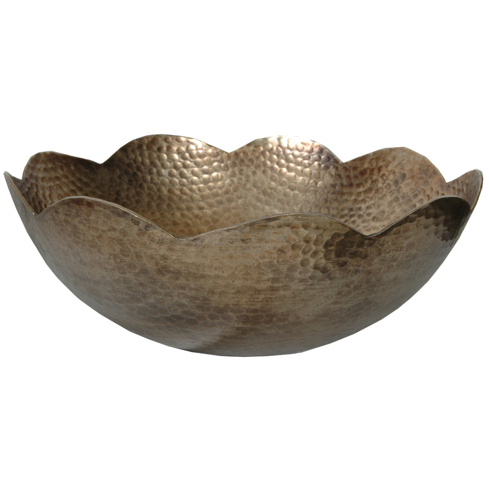Bowl Aluminum 12.5"x4" Vintage Gold