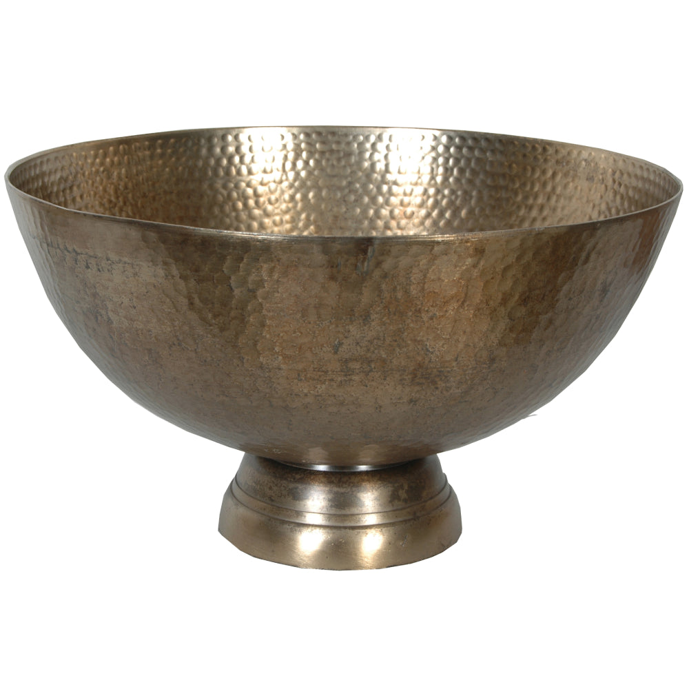 Bowl Aluminum 13"x7.5" Vintage Gold