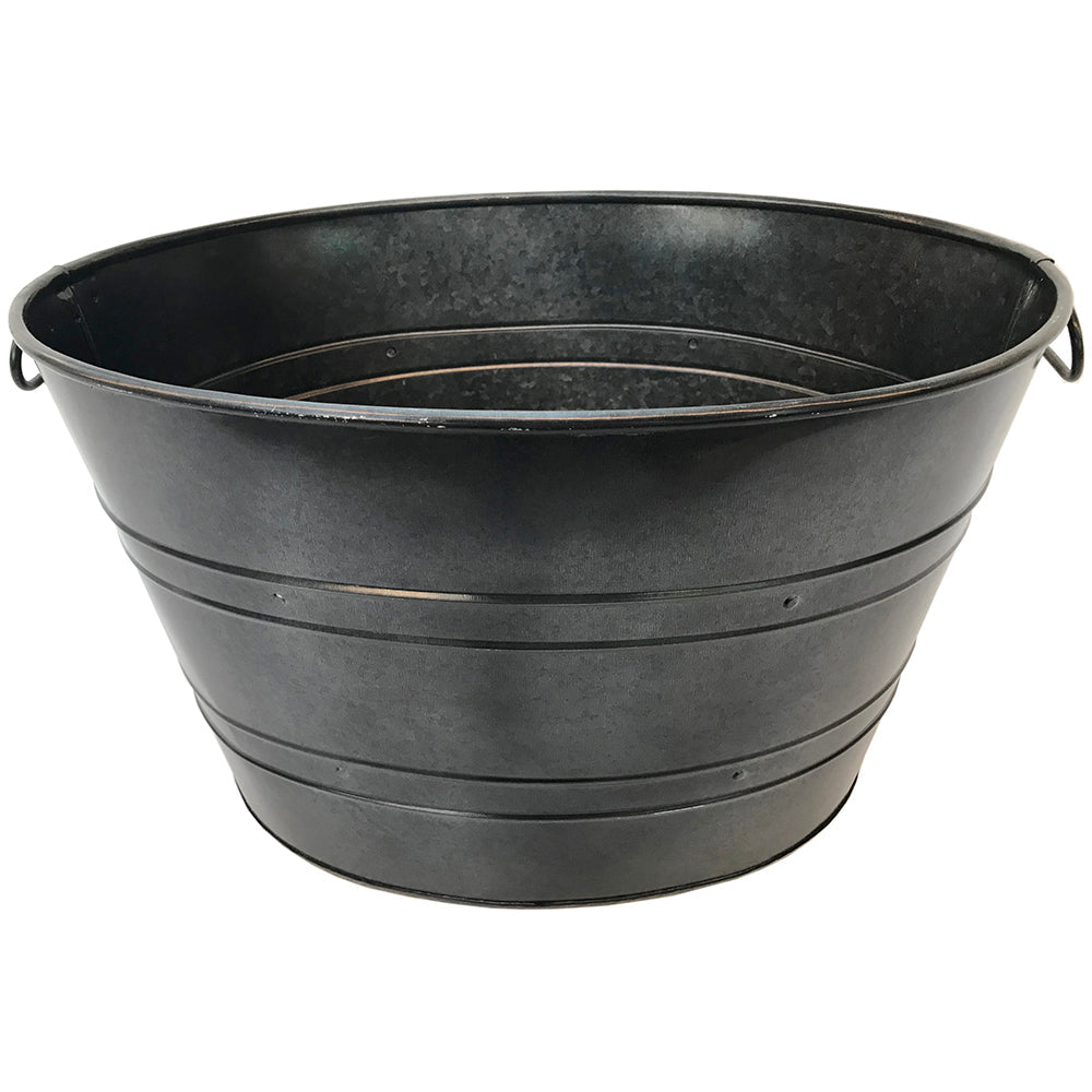 Beverage Tub Oval 21"x14"x11"H Galvanized Platinum