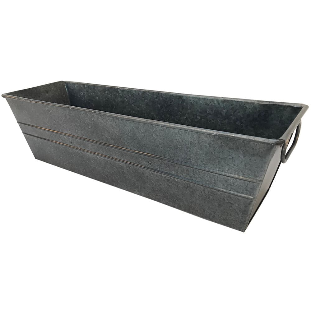 Window Planter 17"x5"x4.5"H Galvanized Platinum