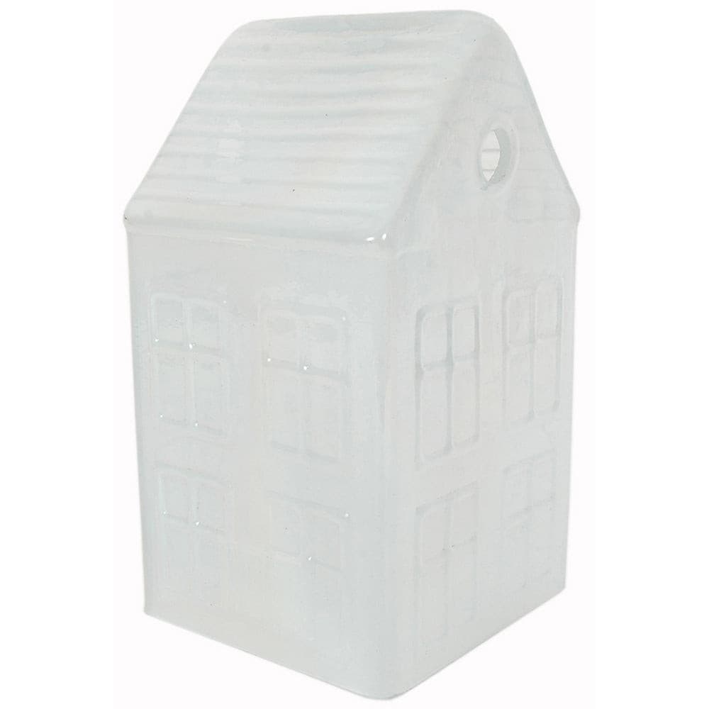 Village House 4.5"x4.5"x8" Clear Luster Glass