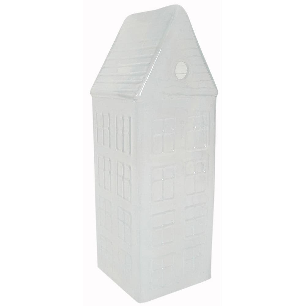 Village House 4.5"x4.5"x8" Clear Luster Glass