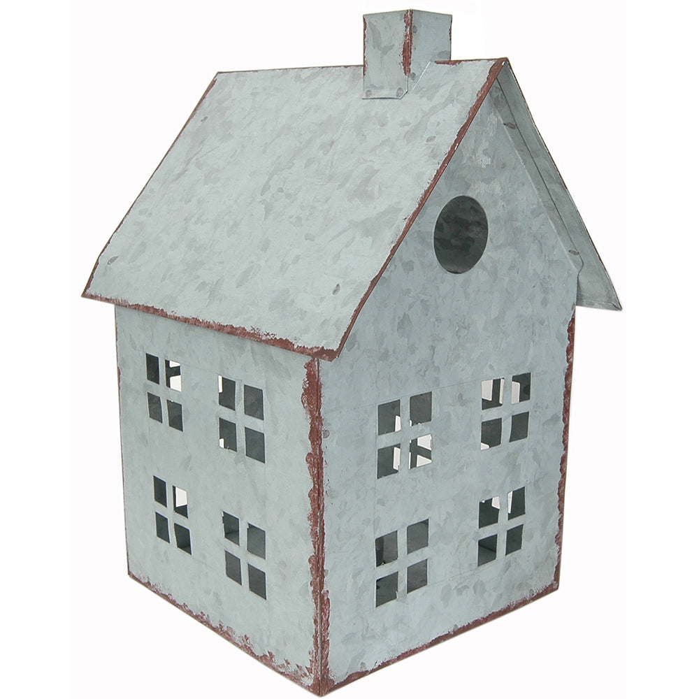 Village House 10"H x 5.5" x 5.5" Galvanized
