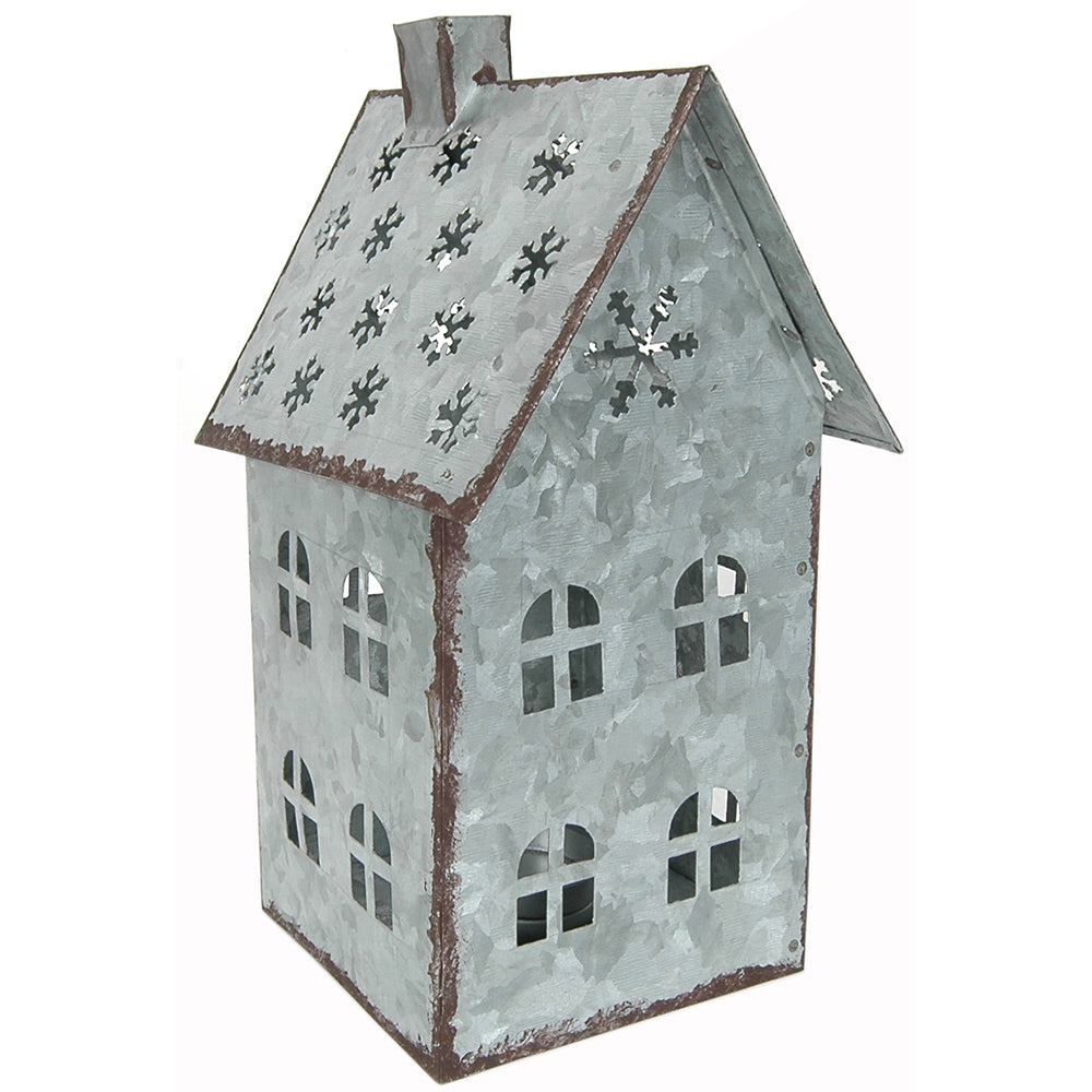 Village House 9"H x 4" x 4" Galvanized