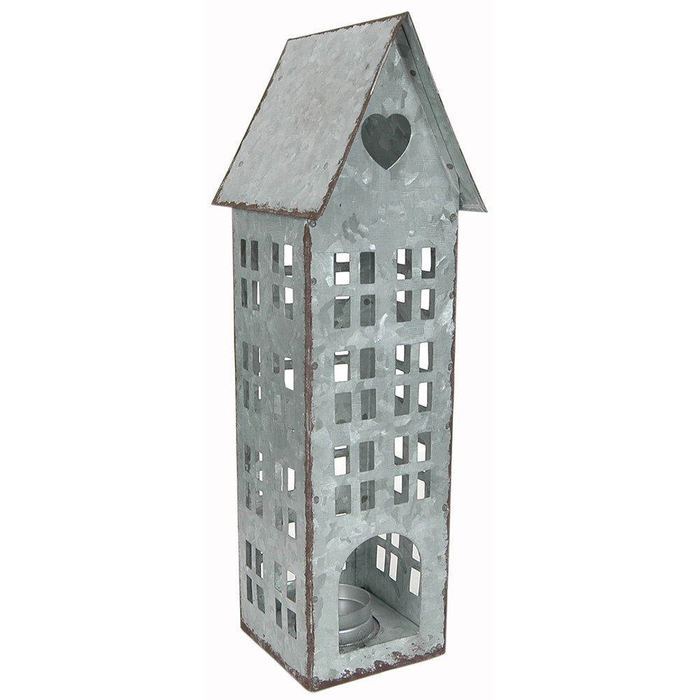 Village House 12"H x 3" x 3" Galvanized