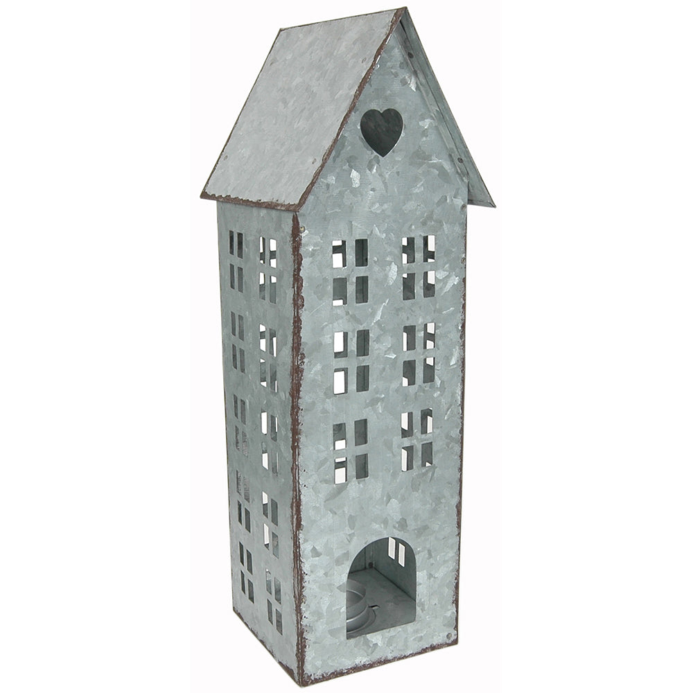 Village House 14"H x 4" x 4" Galvanized