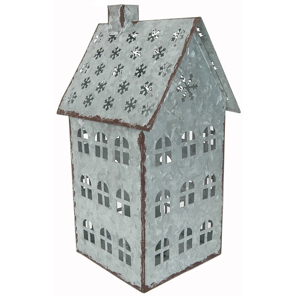 Village House 11"H x 5" x 5" Galvanized