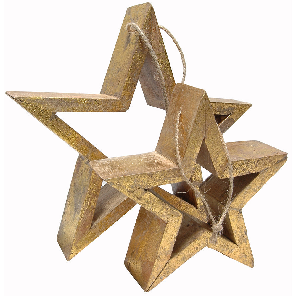 Stars Set of 2 Wood 11.5"H & 7.5"H