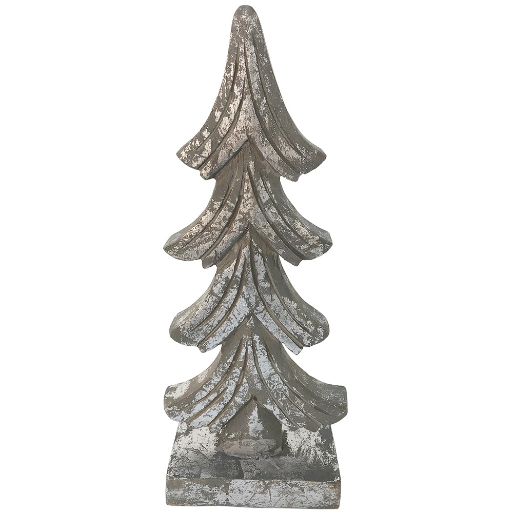 Christmas Tree Wood 12.5"H x 8"W - Silver