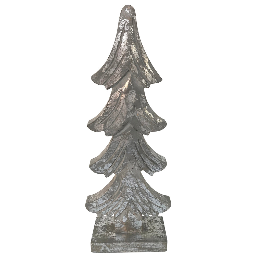 Christmas Tree Wood 18"H x 12"W - White Wash