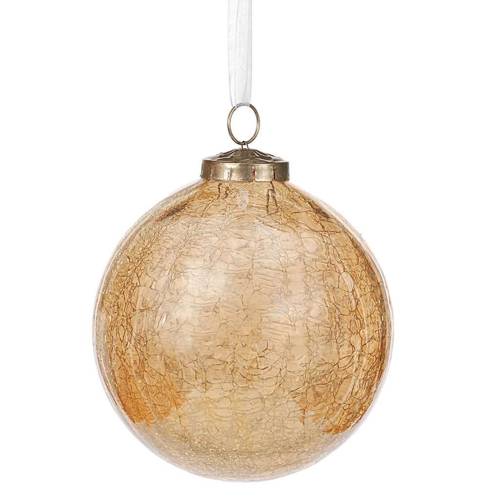 Ornament 5" Crackle Champagne