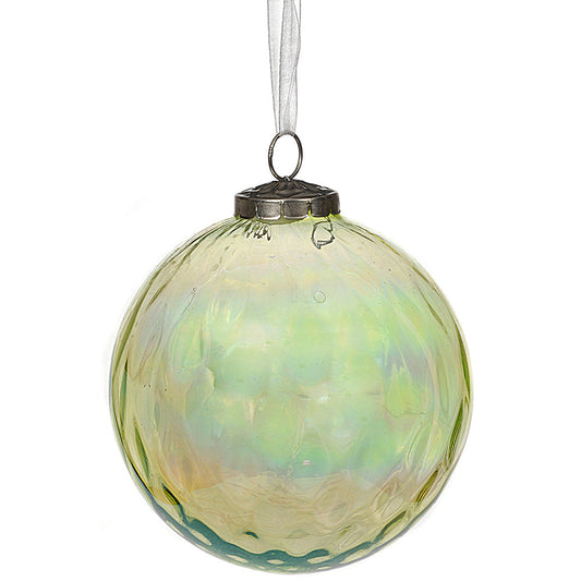 Ornament 5" Optic Glass Lime 8 pieces