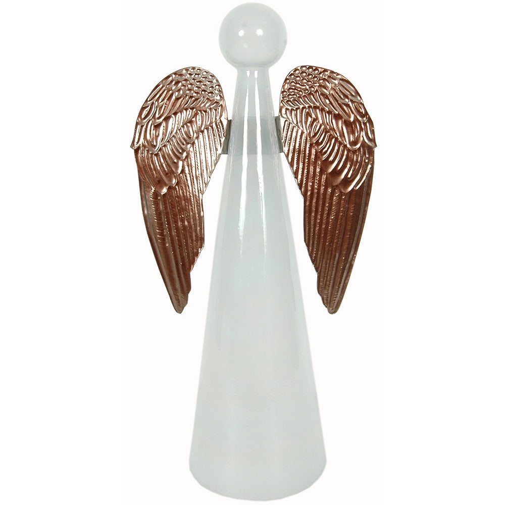 Angel 12"H x 7"W Glass Luster White