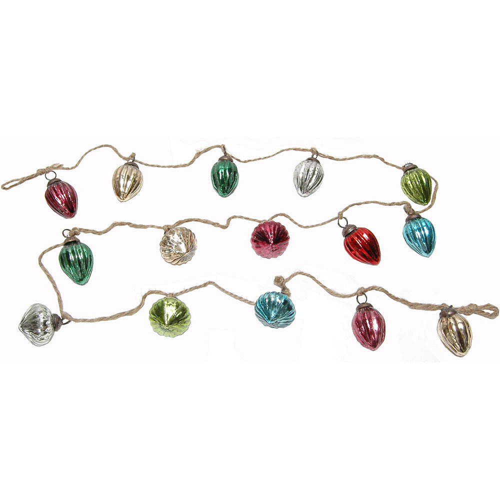 Garland 15 Mini Glass Ornaments Multi