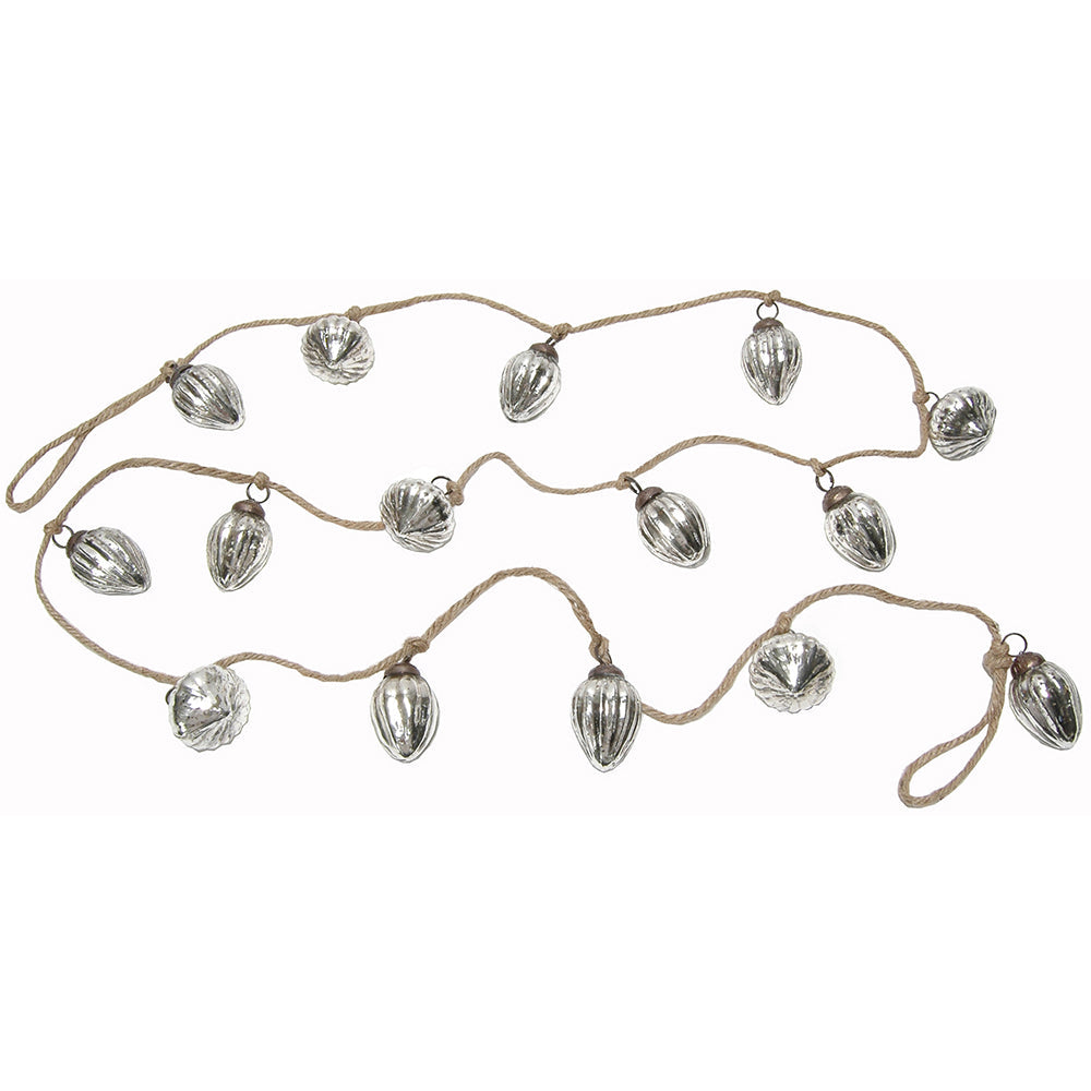 Garland 15 Mini Glass Ornaments Silver