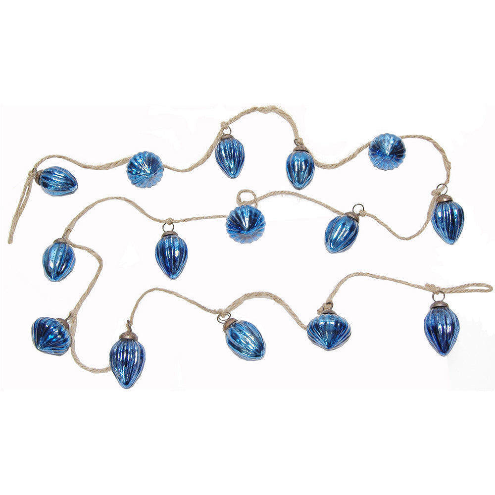 Garland 15 Mini Glass Ornaments Sapphire