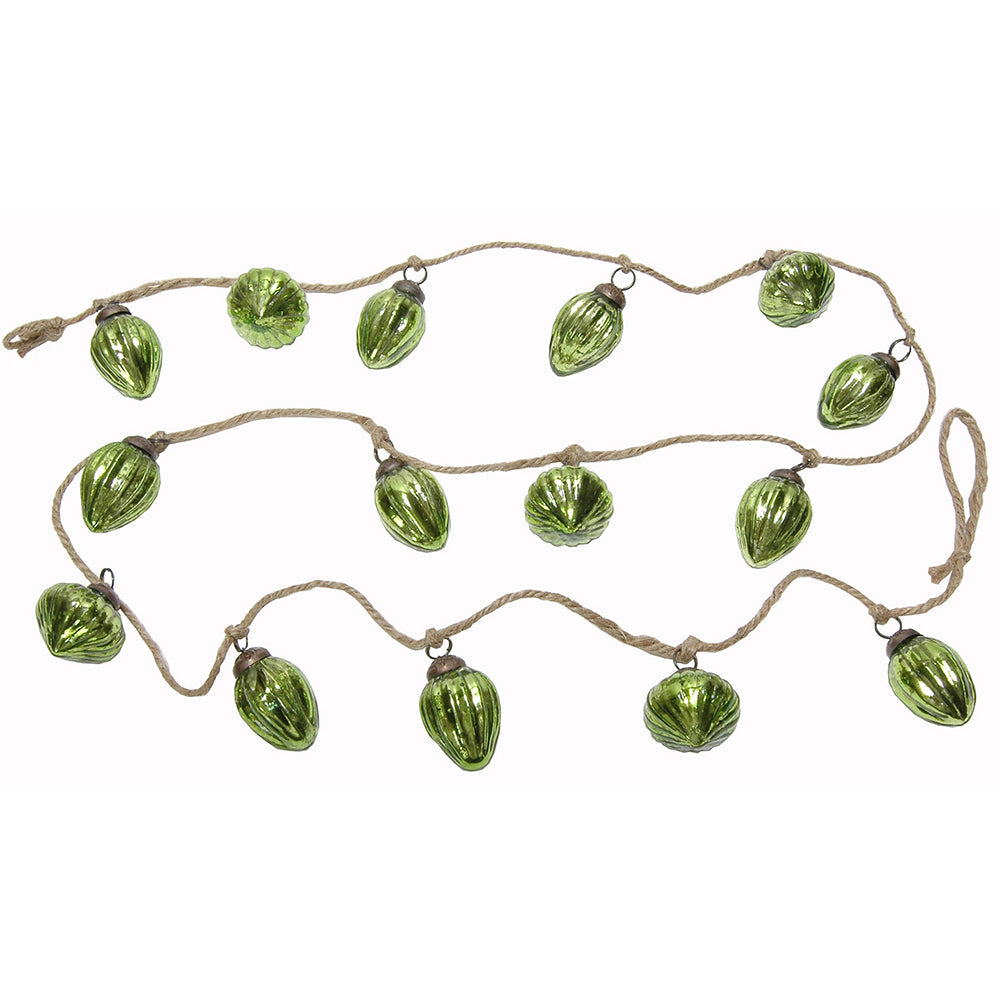 Garland 15 Mini Glass Ornaments Lime