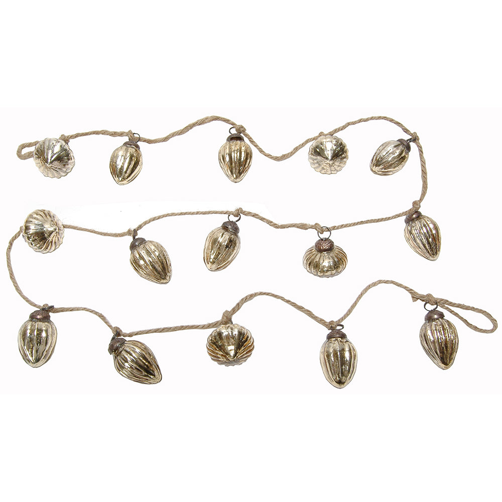 Garland 15 Mini Glass Ornaments Gold