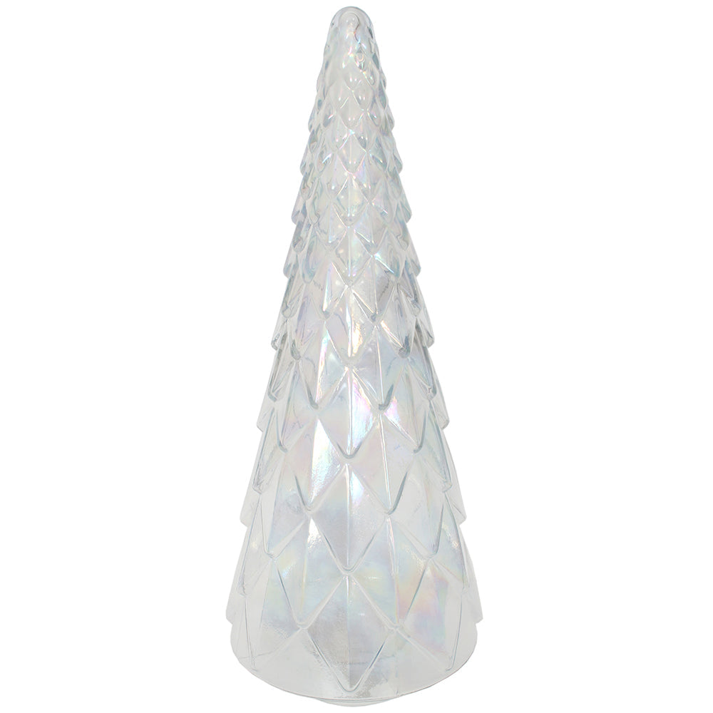 Christmas Tree Faceted 9" x 24" H - Mercury Silver