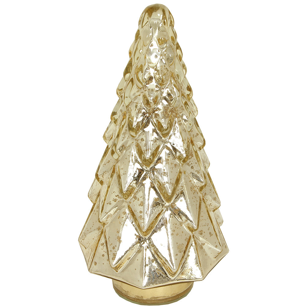 Christmas Tree Faceted 5" x 12" H - Mercury Silver