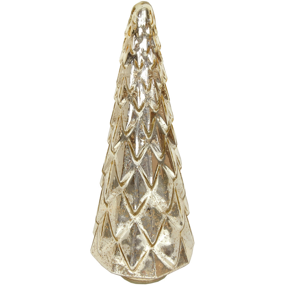 Christmas Tree Faceted 7" x 18" H - Mercury Silver