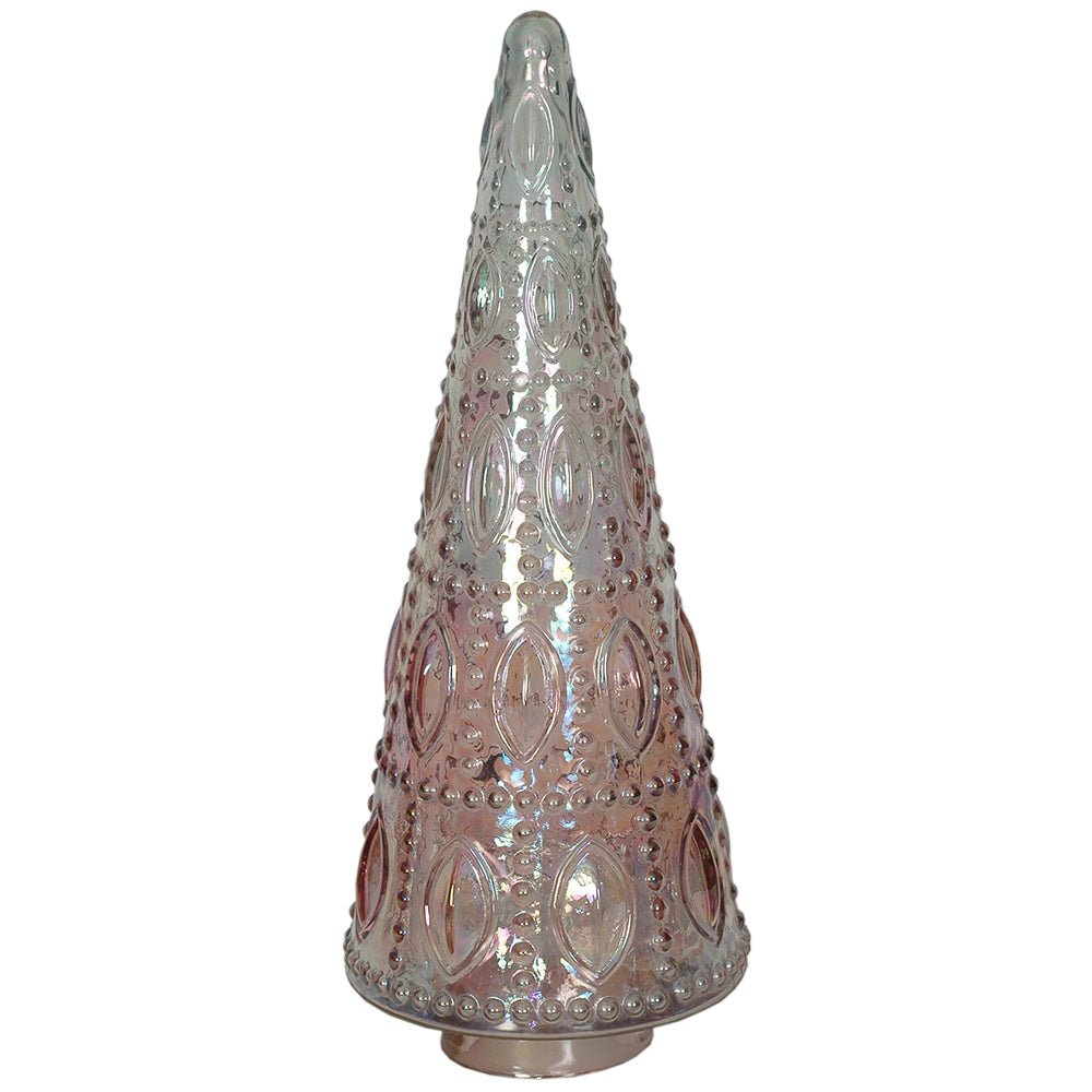 Christmas Tree Beaded 7" x 18" H - Pink Luster