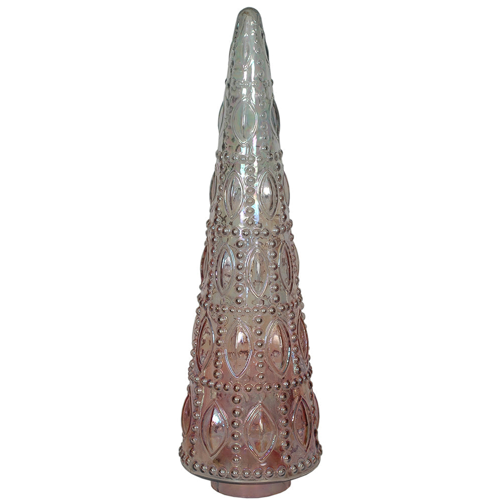 Christmas Tree Beaded 9" x 24" H - Pink Luster