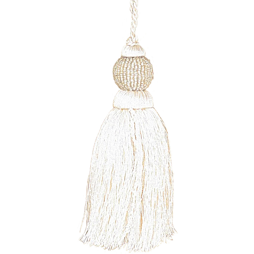 Tassel 6" Dholak Ivory Mix