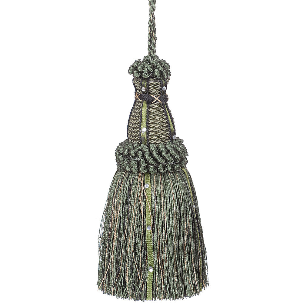 Tassel 6" Crystal Olive Mix