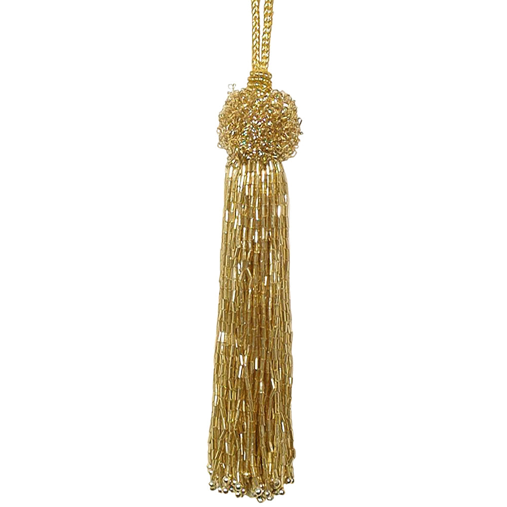 Tassel 6" Beaded Ball Gold