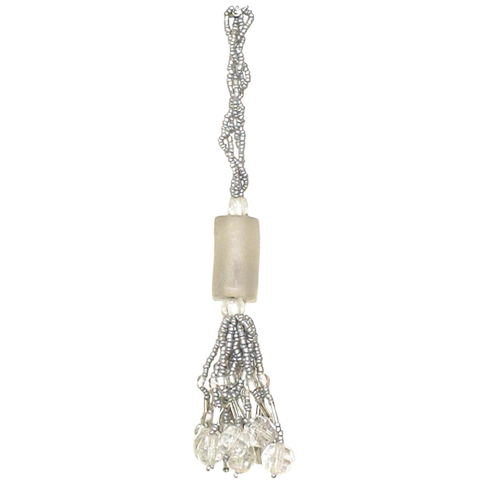 Tassel 3" Beaded Clear Glass