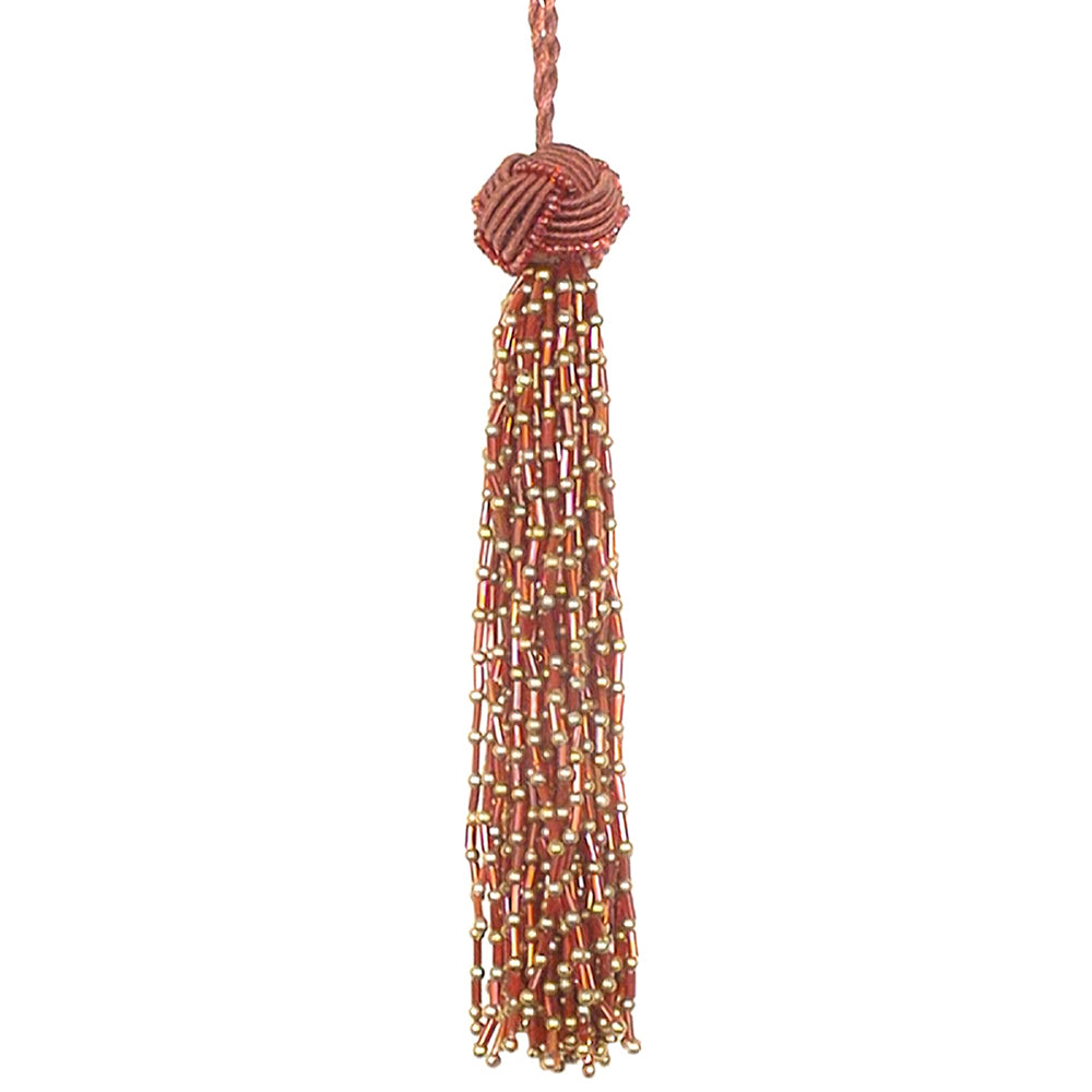Tassel 6" Beaded Sienna