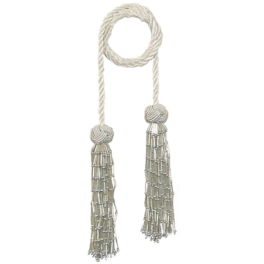 Chair Tie 24" Beaded Silver