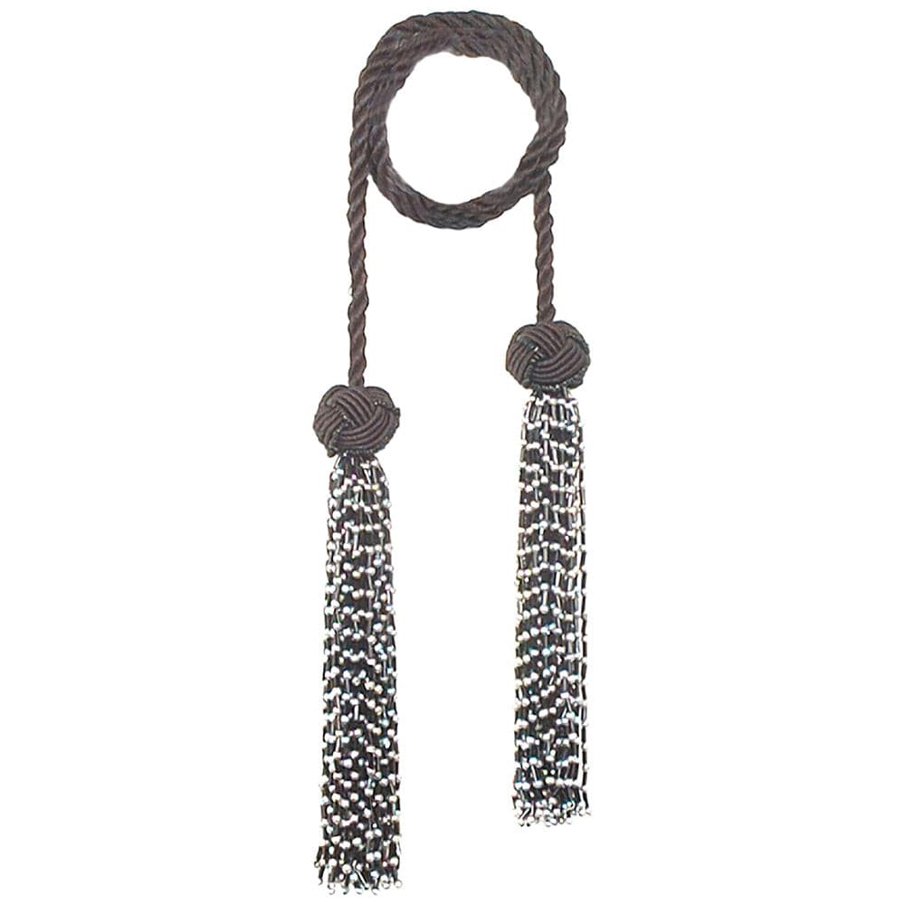 Chair Tie 24" Beaded Back/Silver