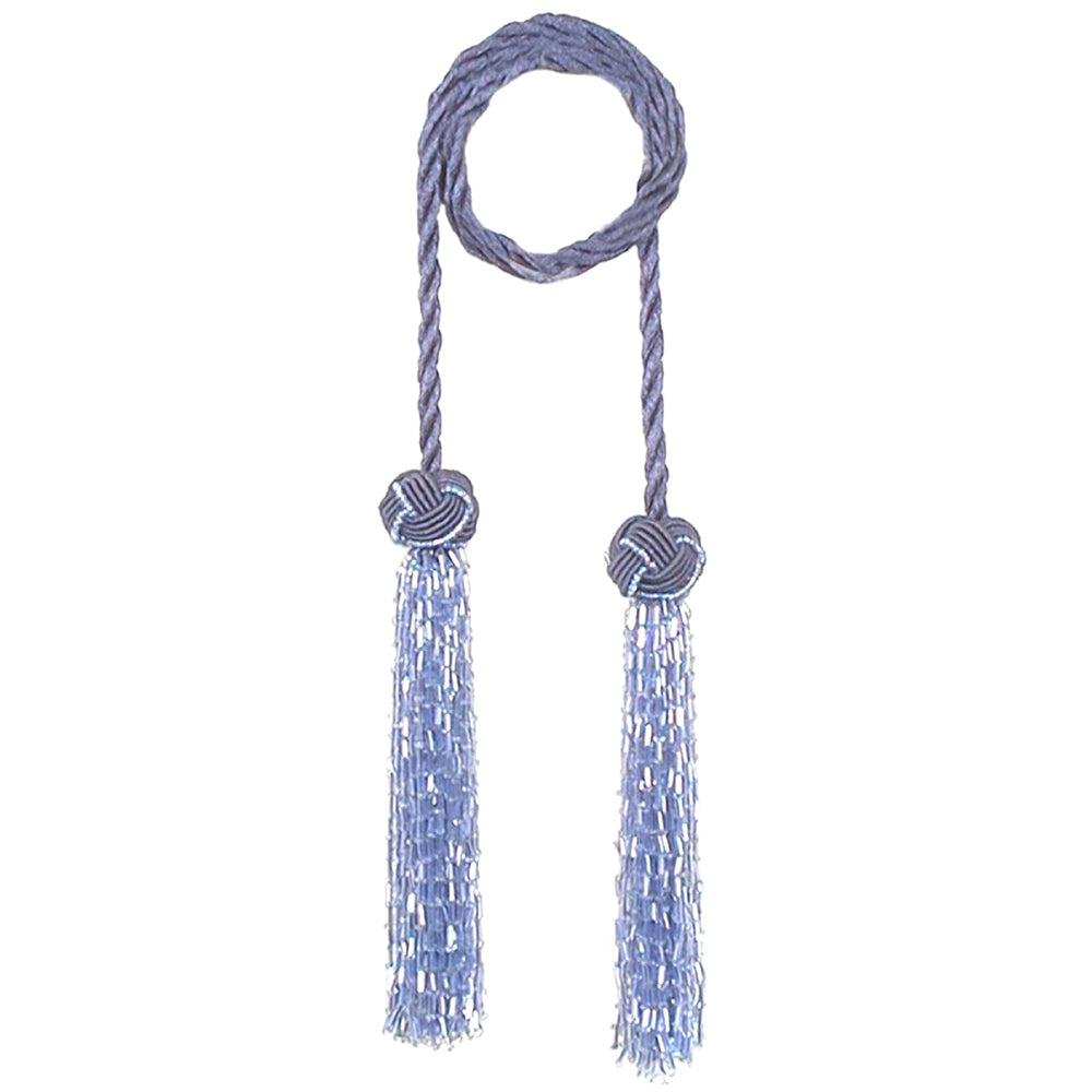 Chair Tie 24" Beaded Blue Topaz