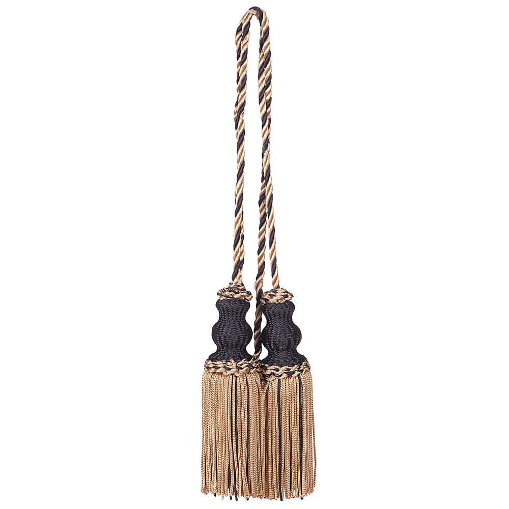 Chair Tie 24" Braided Black/Beige Mix