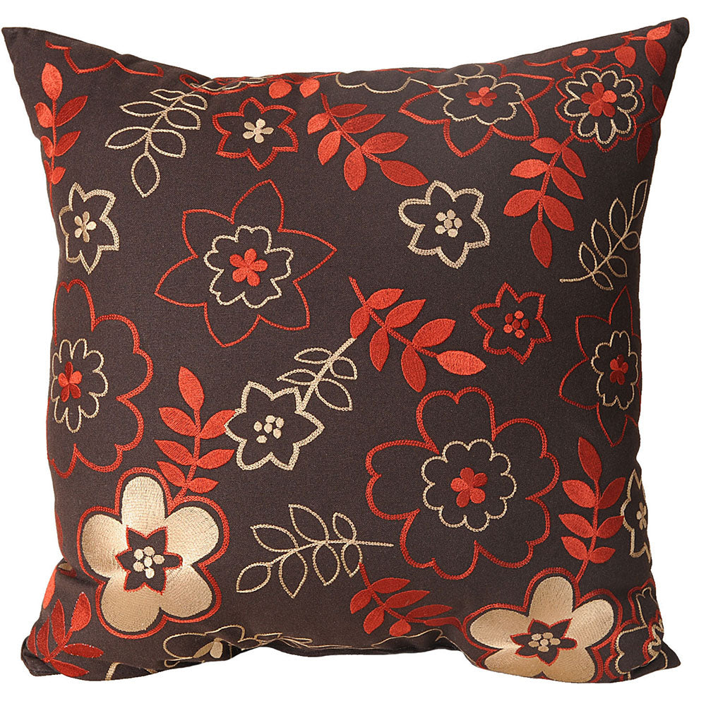 Pillow 20" Embroidered Vine Ecru