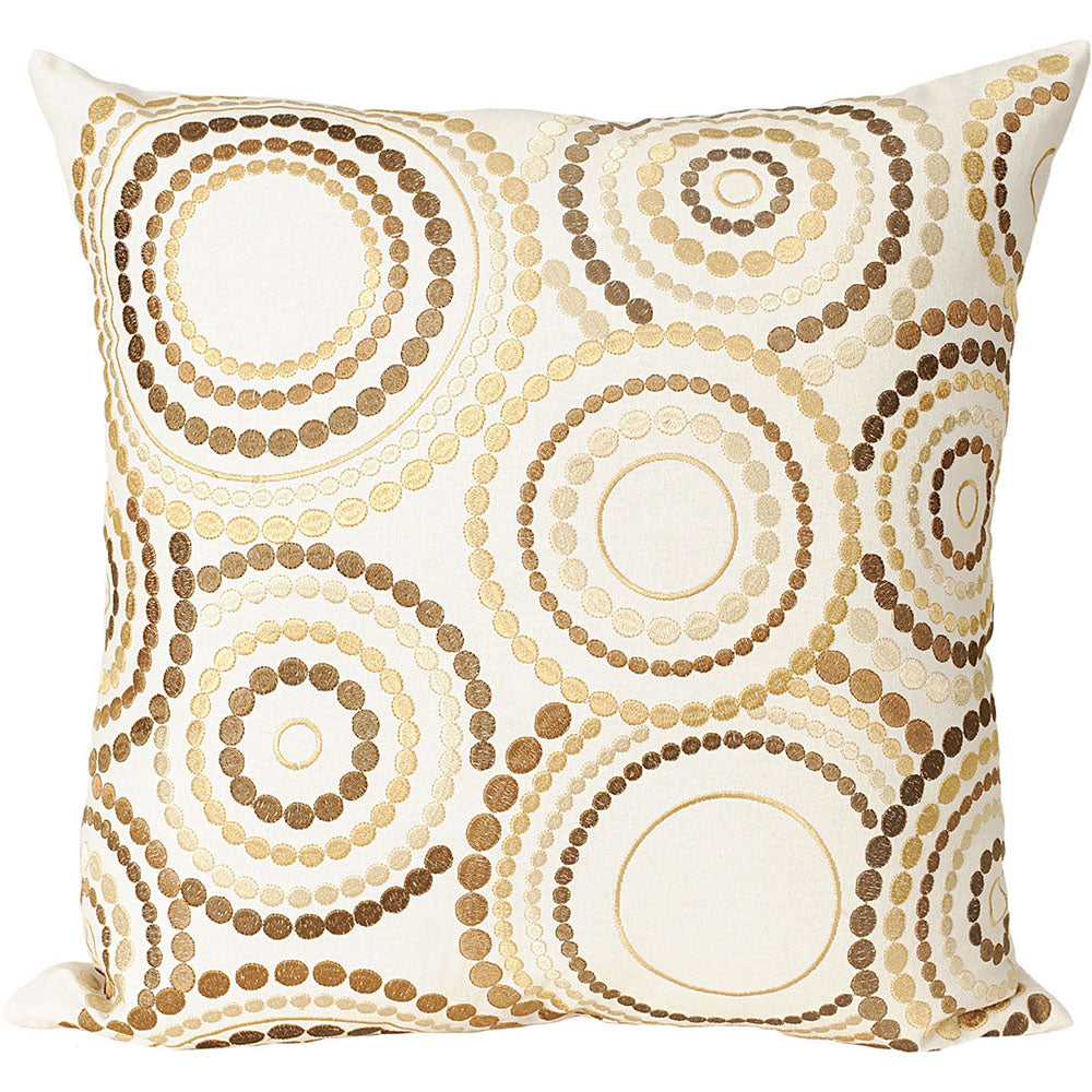 Pillow 20" Embroidered Bhindis Ecru