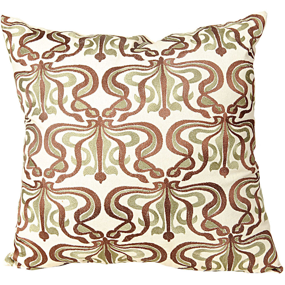 Pillow 20" Embroidered Geo Ecru