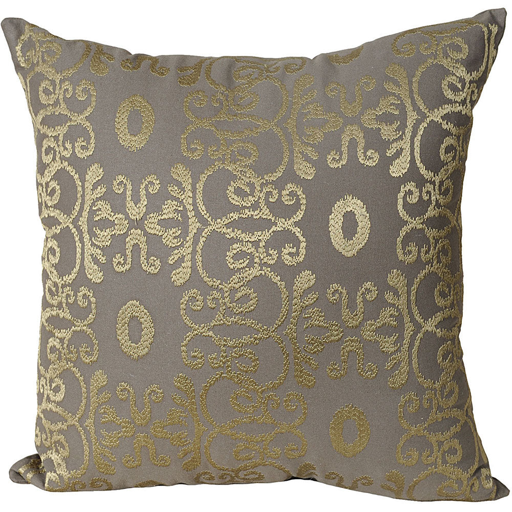 Pillow 20" Embroidered Geo Grey