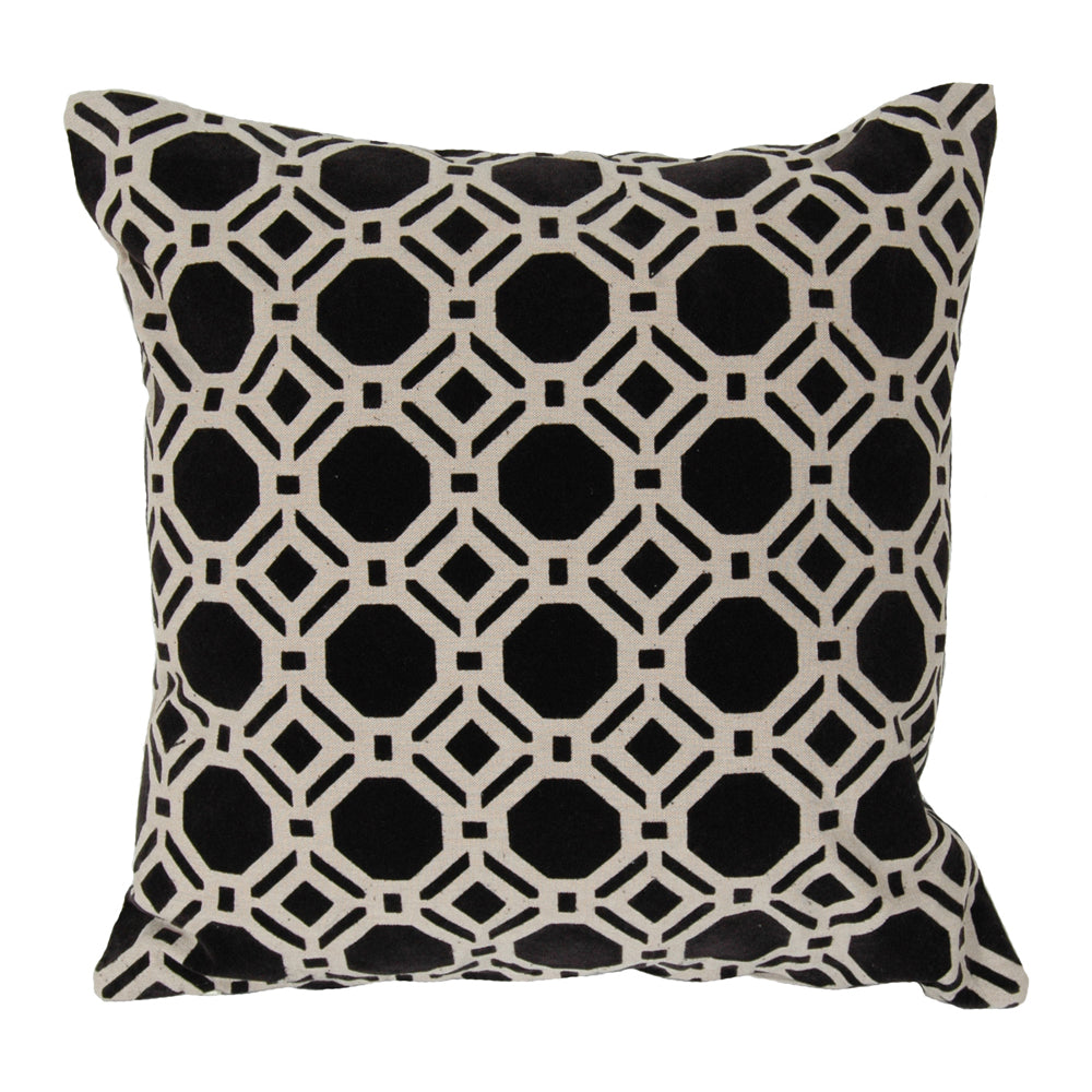 Pillow 20" Black Flock Honeycomb