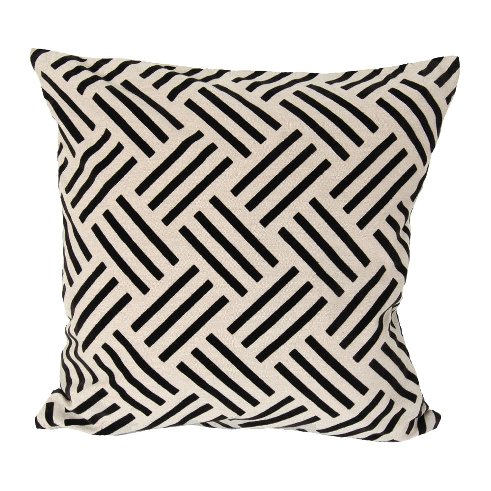 Pillow 20" Black Flock Trellis