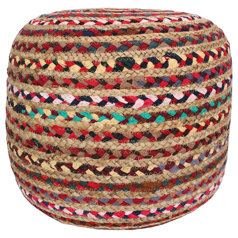 Indoor Pouf 17"x17" Jute - Natural