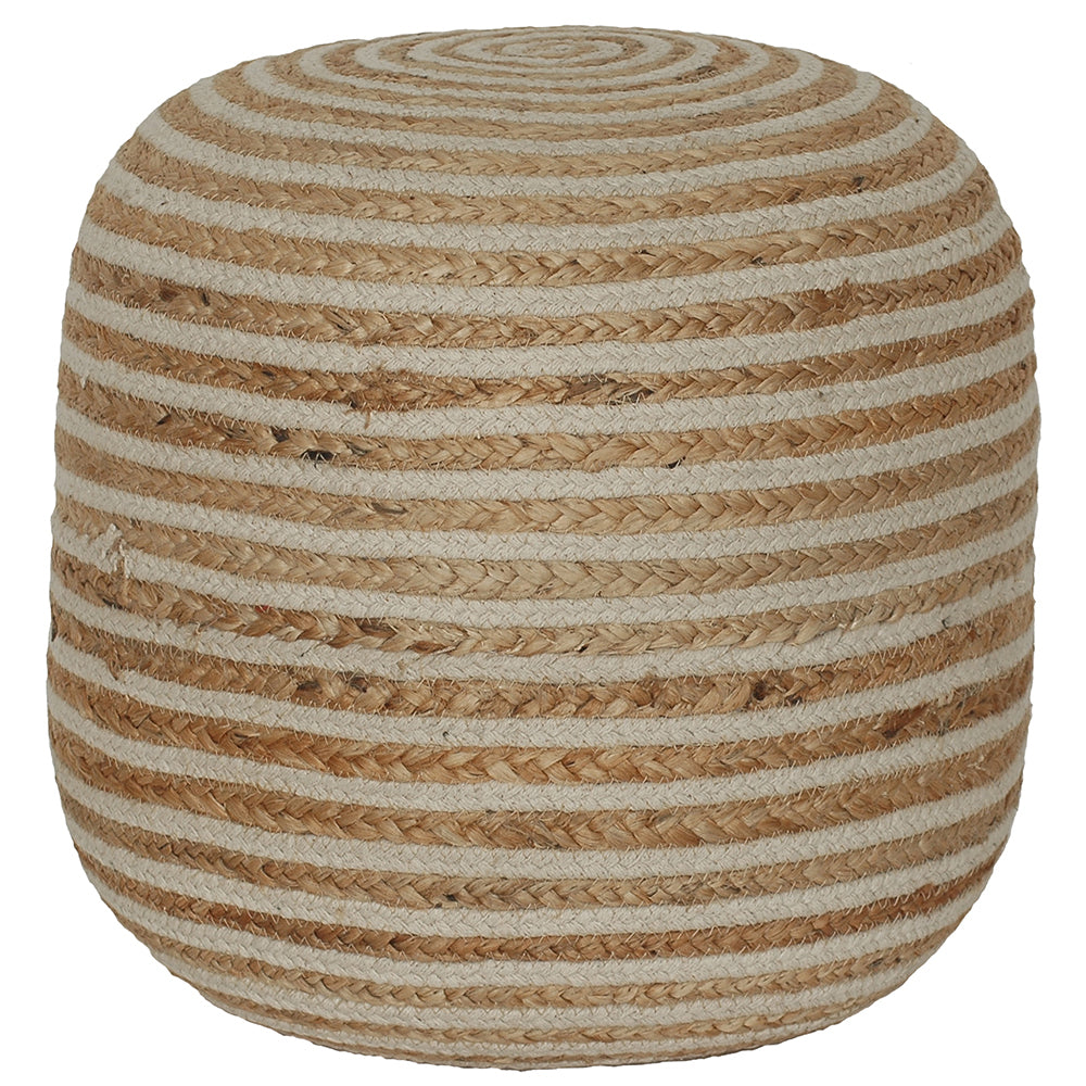 Indoor Pouf 17"x17" Jute - Natural