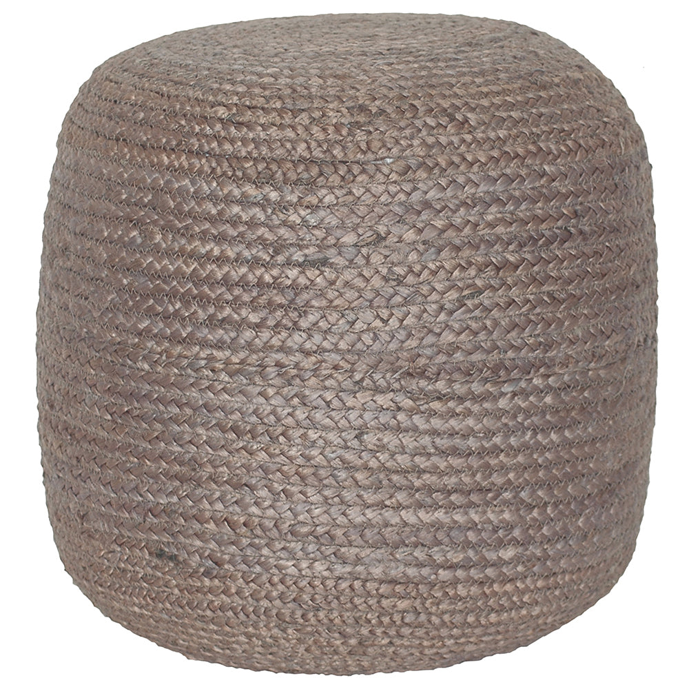 Indoor Pouf 17"x17" Jute - Grey